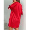 imageSOLY HUX Womens Summer Dresses V Neck Short Sleeve Jersey TShirt Dress Loose Mini DressRed Graphic