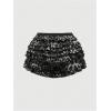 imageSOLY HUX Womens Y2k Leopard Print Mini Shorts Layered Ruffle Hem Low Waisted ShortsGrey Leopard