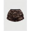 imageSOLY HUX Womens Y2k Leopard Print Mini Shorts Layered Ruffle Hem Low Waisted ShortsMulticoloured Leopard