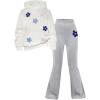 imageSOLY HUX Girls 2 Piece Outfit Floral Applique Long Sleeve Hoodie and Flared Sweatpants Cute SetMulticolor Floral