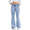 imageSOLY HUX Girls Bow Flare Jeans Skinny High Waisted Stretchy Cute Denim Pants