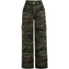 imageSOLY HUX Girls Camo Print Denim Pants Flap Pocket Casual Cargo JeansDark Green Camo