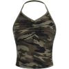 imageSOLY HUX Girls Camo Print Ruched Halter Crop Tank Top Sleeveless Summer TopsGreen Camo