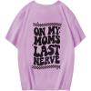 imageSOLY HUX Girls Cute Graphic Tees Letter Print Preppy T Shirts Casual Teen Tops Back to School Clothes Size 812Purple Letter Print