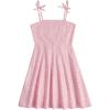 imageSOLY HUX Girls Floral Print Spaghetti Strap Dress Sleeveless Aline Mini Dresses Summer Beach SundressLight Pink