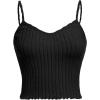 imageSOLY HUX Girls Lettuce Trim Cami Crop Top V Neck Spaghetti Strap Solid Tops