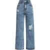 imageSOLY HUX Girls Ripped Straight Leg High Waisted Jeans Dressy Casual Denim Pants
