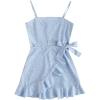 imageSOLY HUX Girls Spaghetti Strap Dress Floral Print Sleeveless Summer Beach Casual Sundress Aline Mini DressesBlue