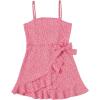 imageSOLY HUX Girls Spaghetti Strap Dress Floral Print Sleeveless Summer Beach Casual Sundress Aline Mini DressesDark Pink Floral