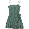 imageSOLY HUX Girls Spaghetti Strap Dress Floral Print Sleeveless Summer Beach Casual Sundress Aline Mini DressesGreen