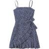 imageSOLY HUX Girls Spaghetti Strap Dress Floral Print Sleeveless Summer Beach Casual Sundress Aline Mini DressesNavy Blue