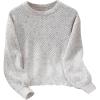 imageSOLY HUX Girls Sweater Crew Neck Long Sleeve Drop Shoulder Casual Knitted Pullover TopPure White
