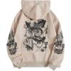 imageSOLY HUX Womens Graphic Hoodies Butterfly Print Long Sleeve Drawstring Pocket Sweatshirt Pullover TopsApricot Graphic