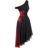 imageSOLY HUX Womens Midi Dress Floral Print Off The Shoulder Sleeveless Asymmetrical Hem Party DressesBlack Floral