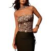 imageSOLY HUX Womens Sleeveless Halter Bodysuit Open Back Body Suits Sexy Party Slim Fit Backless TopsBrown Leopard