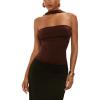 imageSOLY HUX Womens Sleeveless Halter Bodysuit Open Back Body Suits Sexy Party Slim Fit Backless TopsPure Brown