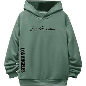 imageSOLY HUX Boys Hoodies Letter Graphic Sweatshirt Drop Shoulder Long Sleeve Casual Pullover TopsGreen Letter