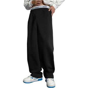 imageSOLY HUX Boys Sports Athletic Sweatpants Wide Leg Casual Fall Letter Elastic Waist Baggy PantsBlack Letter