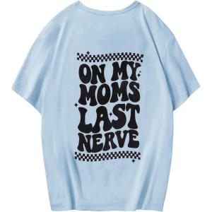 imageSOLY HUX Girls Cute Graphic Tees Letter Print Preppy T Shirts Casual Teen Tops Back to School Clothes Size 812Blue Letter Print