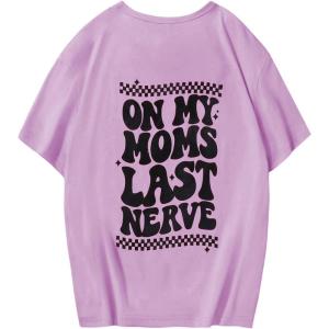 imageSOLY HUX Girls Cute Graphic Tees Letter Print Preppy T Shirts Casual Teen Tops Back to School Clothes Size 812Purple Letter Print