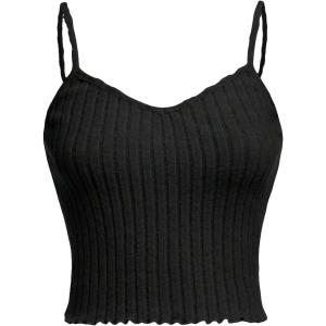 imageSOLY HUX Girls Lettuce Trim Cami Crop Top V Neck Spaghetti Strap Solid Tops