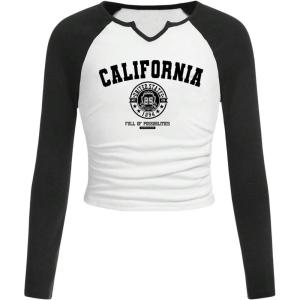 imageSOLY HUX Girls Long Sleeve T Shirts Cute Graphic Tees Casual Teen Tops Preppy Back to School ClothesWhite Graphic