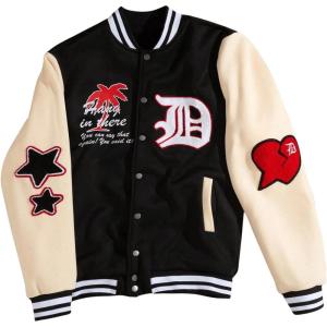 imageSOLY HUX Mens Varsity Jacket Color Block Graphic Long Sleeve Streetwear Y2k Baseball JacketMulticoloured Letter