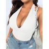 imageSOLY HUX Womens Plus Size Sexy Halter Deep V Neck Tank Top Backless Sleeveless Slim Fitted Going Out Crop TopsSolid White