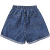 imageSOLY HUX Womens Denim Shorts Elastic High Waisted Straight Leg Casual Summer Jeans ShortsPlain Blue