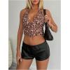 imageSOLY HUX Womens PU Leather Shorts Retro Straight Leg Party Music Festival Mini ShortsSolid Black