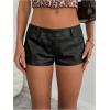 imageSOLY HUX Womens PU Leather Shorts Retro Straight Leg Party Music Festival Mini ShortsSolid Black
