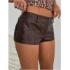 imageSOLY HUX Womens PU Leather Shorts Retro Straight Leg Party Music Festival Mini ShortsViolet Purple