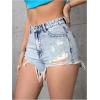 imageSOLY HUX Womens Ripped Jean Shorts Raw Hem Distressed Denim Shorts StreetwearSolid Light Blue
