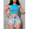imageSOLY HUX Womens Ripped Jean Shorts Raw Hem Distressed Denim Shorts StreetwearSolid Light Blue