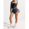 imageSOLY HUX Womens Ripped Jean Shorts Raw Hem Distressed Denim Shorts StreetwearSolid Medium Blue