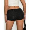 imageSOLY HUX Womens Sequin Shorts Elastic Low Rise Y2k Party Streetwear Mini ShortsPure Black