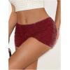 imageSOLY HUX Womens Sequin Shorts Elastic Low Rise Y2k Party Streetwear Mini ShortsSolid Burgundy