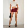 imageSOLY HUX Womens Sequin Shorts Elastic Low Rise Y2k Party Streetwear Mini ShortsSolid Burgundy