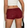 imageSOLY HUX Womens Sequin Shorts Elastic Low Rise Y2k Party Streetwear Mini ShortsSolid Burgundy