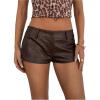 imageSOLY HUX Womens PU Leather Shorts Retro Straight Leg Party Music Festival Mini ShortsViolet Purple