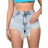 imageSOLY HUX Womens Ripped Jean Shorts Raw Hem Distressed Denim Shorts StreetwearSolid Light Blue