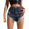 imageSOLY HUX Womens Ripped Jean Shorts Raw Hem Distressed Denim Shorts StreetwearSolid Medium Blue