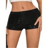 imageSOLY HUX Womens Sequin Shorts Elastic Low Rise Y2k Party Streetwear Mini ShortsPure Black