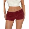 imageSOLY HUX Womens Sequin Shorts Elastic Low Rise Y2k Party Streetwear Mini ShortsSolid Burgundy