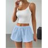 imageSOLY HUX Womens Drawstring Waist Wide Leg Lounge Shorts Casual Summer Fashion ApparelPure Blue