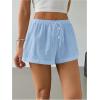 imageSOLY HUX Womens Drawstring Waist Wide Leg Lounge Shorts Casual Summer Fashion ApparelPure Blue