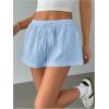 imageSOLY HUX Womens Drawstring Waist Wide Leg Lounge Shorts Casual Summer Fashion ApparelPure Blue