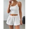 imageSOLY HUX Womens Drawstring Waist Wide Leg Lounge Shorts Casual Summer Fashion ApparelPure White