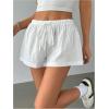 imageSOLY HUX Womens Drawstring Waist Wide Leg Lounge Shorts Casual Summer Fashion ApparelPure White