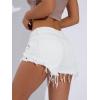 imageSOLY HUX Womens High Waist Ripped Raw Trim Denim Shorts Casual Summer Short Jeans with PocketsPlain Solid White